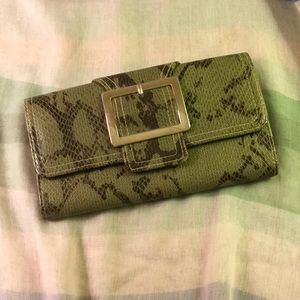 Green Faux Snake skin wallet